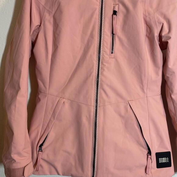 O'Neill Women's Pink Jacket with Faux Fur Hood - Picture 3 of 8